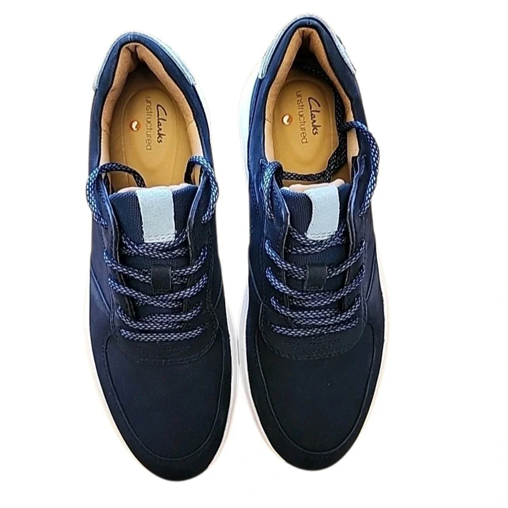 Clarks Women's Un Rio Sprint Sneaker Navy Nubuck Marine‎ Size 7.5 NEW